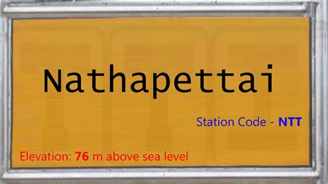 NTT / Nathapettai Railway Station | Train Arrival / Departure Timings ...