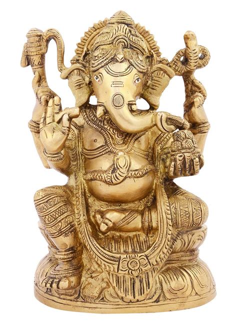Brass Handcrafted Lord Ganesha God Ganeshji Ganpati Murti Ganpati Bappa ...