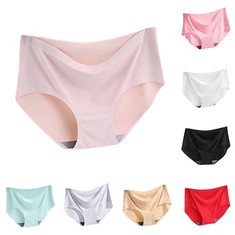 Agkizg Plus Size Womens Panties,Breathable Underwear for Women's Solid ...