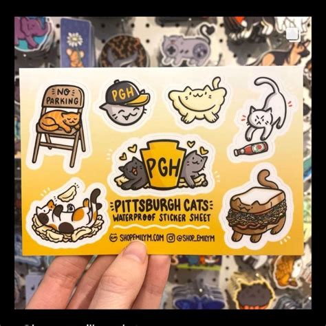 Pittsburgh Cats Waterproof Sticker Sheet | Vinyl Sticker | Pittsburgh ...