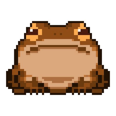 Fat brown frog vector pixel art style suitable for sticker and ...