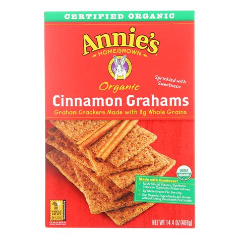 Annie's Homegrown Organic Honey Graham Crackers - Case Of 12 - 14.4 Oz.