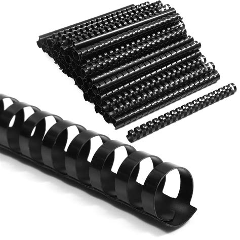 Spiral Binding Combs, Plastic Comb Binding Spines (20mm, Black, Plastic ...