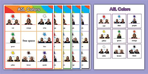 Image result for Basic ASL Colors