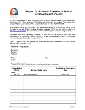 An NFRC Certification Program participant may request a six-month ...