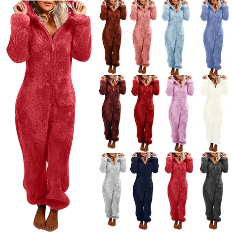 2022 Fashion Onesies Fleece Sleepwear Overall Plus Size Hood Sets ...