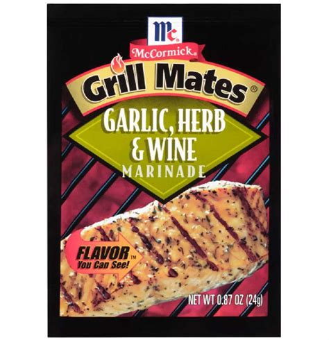 McCormick Grill Mates Garlic Herb & Wine Marinade Packet, 0.87 OZ ...