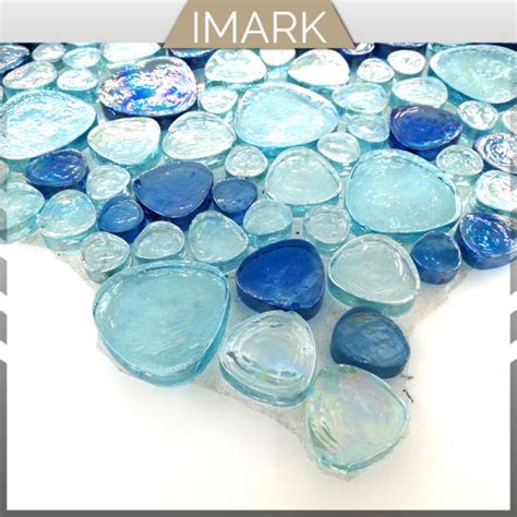 China Premium Iridescent Blue Pebble Swimming Pool Tile Crystal Glass ...