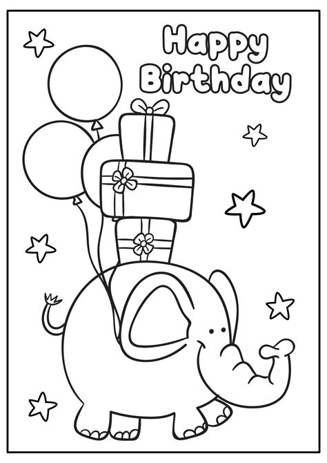 Birthday Cards Coloring Printable - Free Printable US