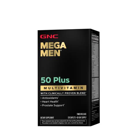 GNC Mega Men® - 50 Plus Multivitamin - 120 Caplets (60 Servings) | GNC