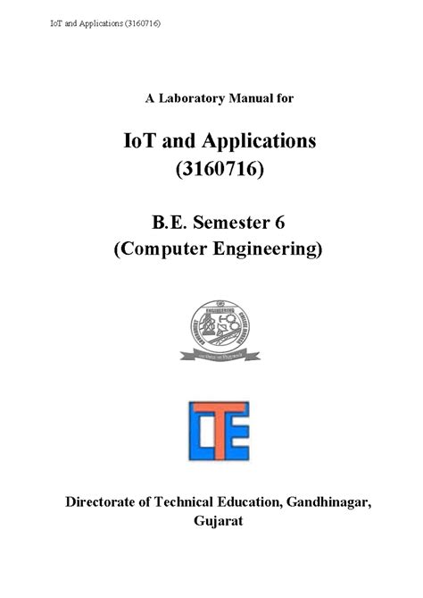 IOT Lab Manual - description of all practical - IoT and Applications ...