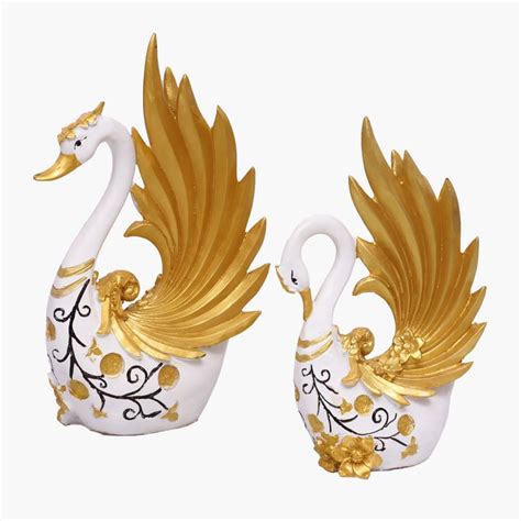 Buy VEDAS Mystical Indian Polyresin Set of 2 Swan Figurines from Vedas ...