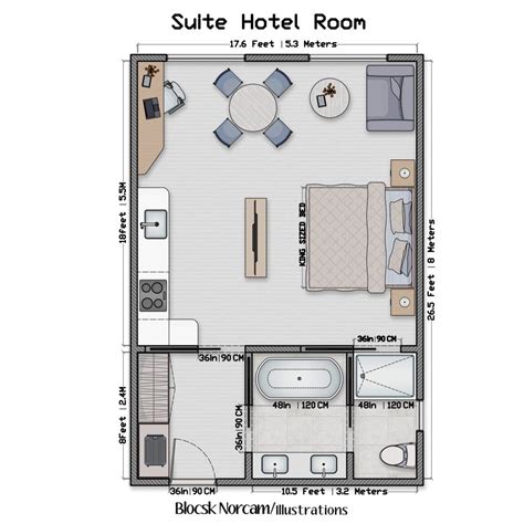 Hotel Room Design: Key Dimensions and Layout Strategies | Hotel room ...