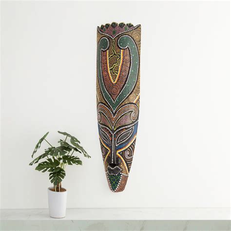 Buy Magnolia- Wooden Mask : 12.5 cm L x 5 cm W x 46 cm H - Multicolour ...