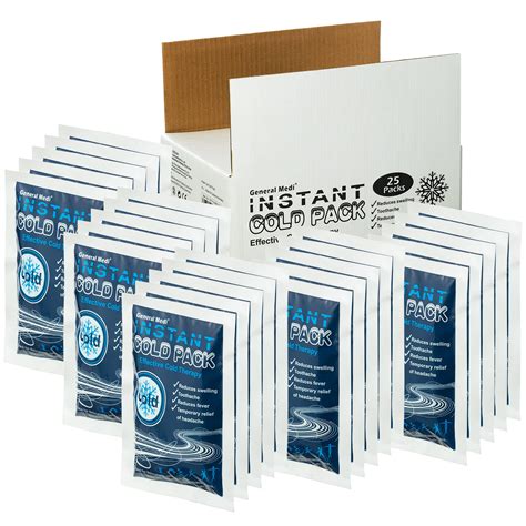 Instant Ice Cold Pack (4”x 5.5”) – Set of 25 Disposable Cold Therapy ...