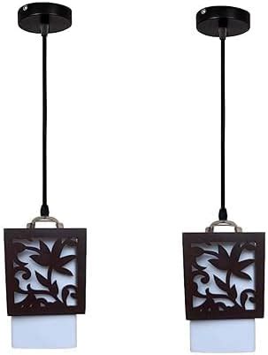 Buy WHITERAY Wooden Leaf Designed Hanging Pendant Ceiling Light ...