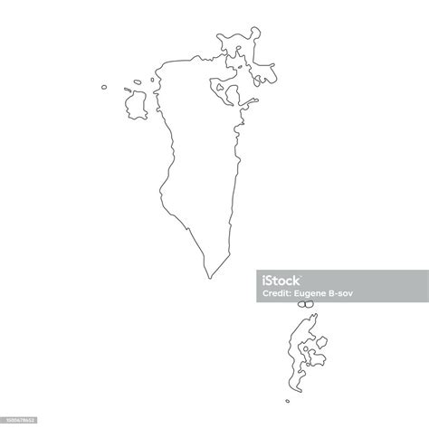 Peta Bahrain Yang Sangat Rinci Dengan Perbatasan Terisolasi Di Latar Belakang Ilustrasi Stok ...