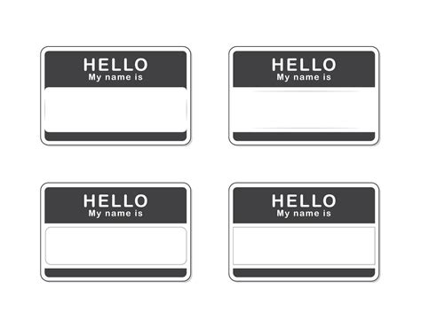 Name tag blank sticker HELLO my name is, isolated flat design vector ...