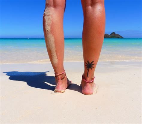 Palm Tree Tattoo Ankle