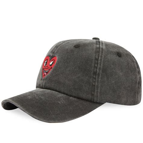 Jungles Jungles x Keith Haring Heart Face Cap in Washed Black Jungles ...