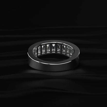 Emerald Cut Diamond Half Eternity Band In Channel Setting – Earthly Jewels