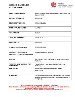 Fillable Online SESLHD GUIDELINE Fax Email Print - pdfFiller