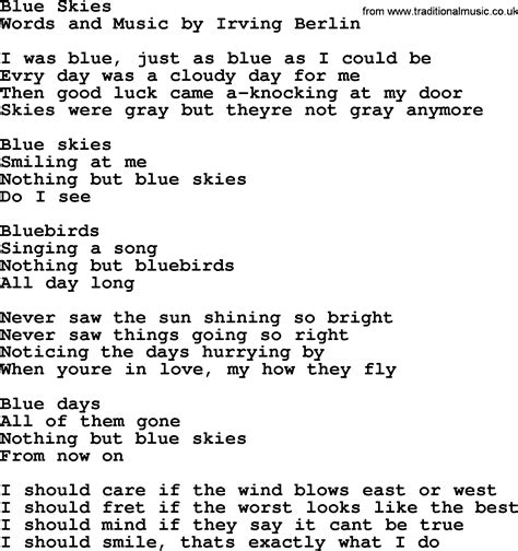 Lyrics Of Blue Sky