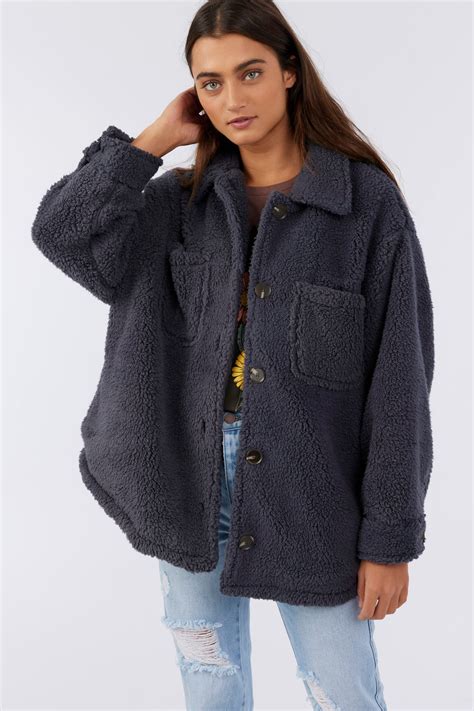 Heath High Pile Oversized Fleece Jacket - Periscope | O'Neill