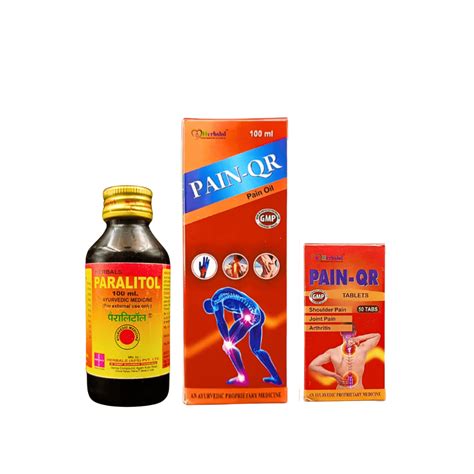 Paralitol Oil + Pain QR Oil + Tablet – Ayurvedic Pain Relief Combo Pack