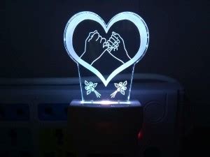 arihant enterprise Couple Last Finger Cross Hart Color Changing 3D ...