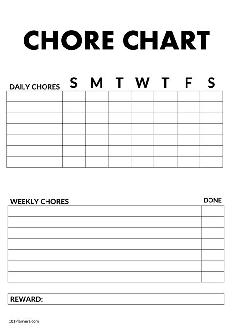 Free Printable Teenage Chore Chart - FREE Printable A-Z