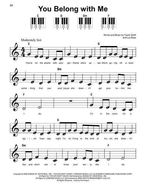 You Belong With Me Sheet Music | Taylor Swift | Super Easy Piano