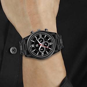 Shocknshop Analog Black Stainless Steel Chain Wrist Watch for Men Boys ...
