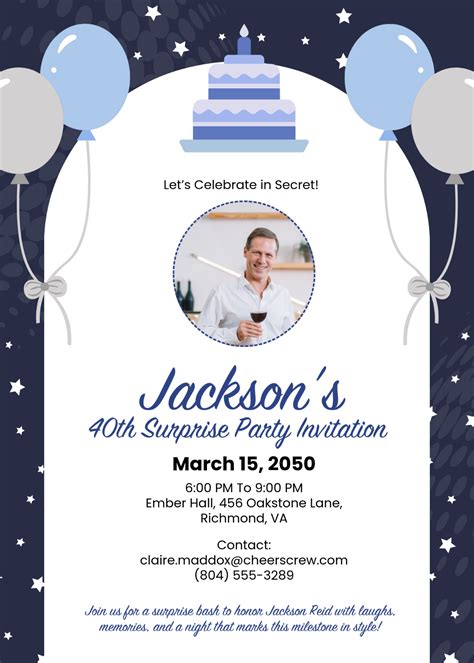 Free Surprise Party Invitation Templates, Editable and Printable