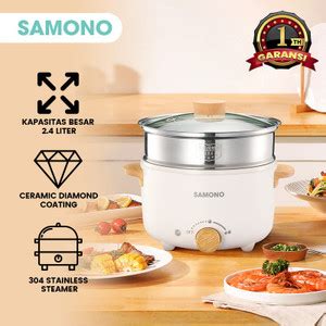 Jual Samono SWDG01S Panci Listrik 4 Liter Teflon keramik Kukusan ...
