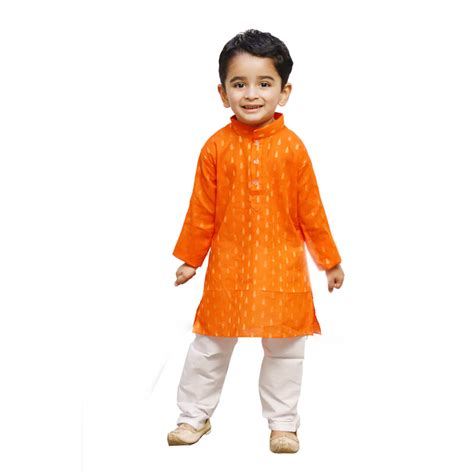 Orange Kurta Pajama Set for Boys Kids Complete Set – ItsMyCostume