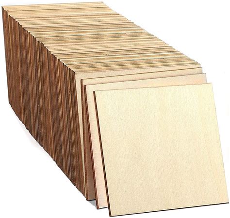 Buy 50 Pcs Square Wood Pieces for DIY Crafts Painting on cliths – Cliths