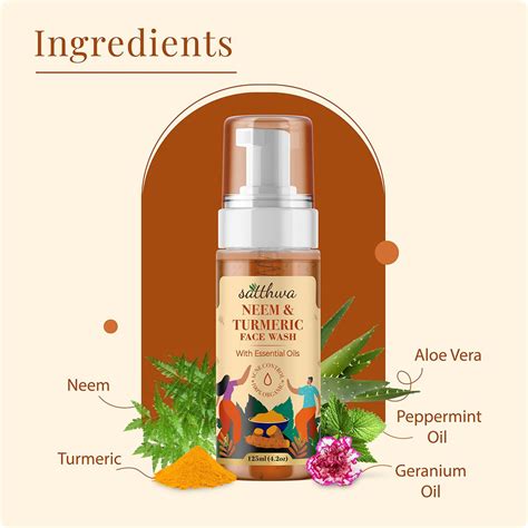 Satthwa Neem & Turmeric Foaming Face Wash - For Clear Acne-Free Skin