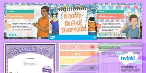 👉 French: End of Year 3 Quiz Pack