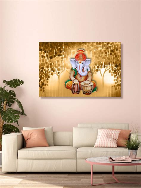 999Store Wooden Stretched God Lord Ganesha Ganpati wall painting large ...