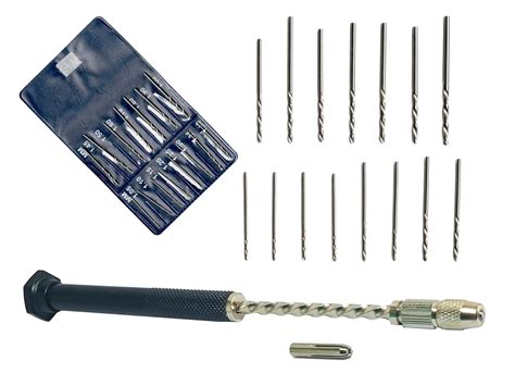 HAMMER MAN Micro 16Pc Drill & Hand drill set for Jewellers Watchmakers ...