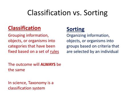 Sorting Classification Different 的图像结果