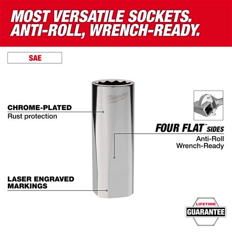 12pc 3/8" Drive 12-Point Deep Well Socket Set | Milwaukee Tool