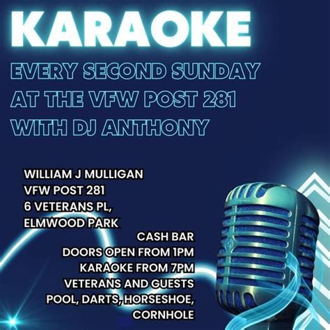 Sunday Night Karaoke!, VFW Post 281 Veterans Club / Serving Elmwood ...