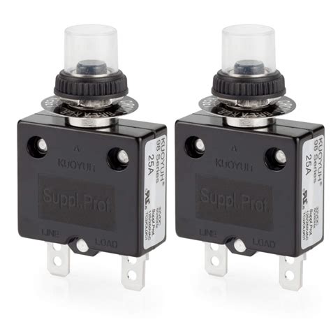 Buy Thermal Circuit Breaker, DIYhz 25 Amp Push Button Manual Reset ...