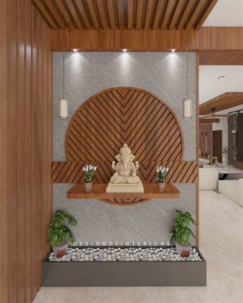 Amazing Wood Working Design with Buddha Statue on Wooden Shelf