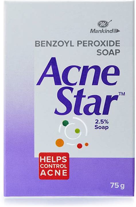 MANKIND AcneStar Soap 75 gm - Benzoyl Peroxide Soap Bar Price in India ...