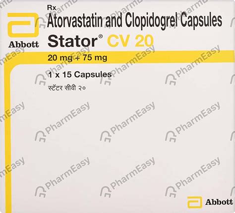 Stator Cv 20mg Strip Of 15 Capsules: Uses, Side Effects, Price & Dosage ...
