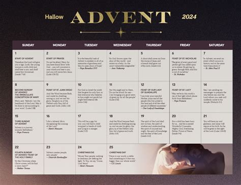 Advent Catholic Calendar 2025 2026 Printable