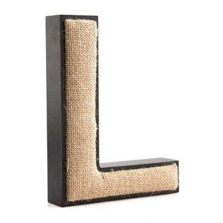 Black Chunky Wood Letter with Burlap - L | Shop Hobby Lobby | Wood ...